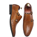 Men’s Woven Leather Summer Shoes – Classic Casual Slip-On Loafers
