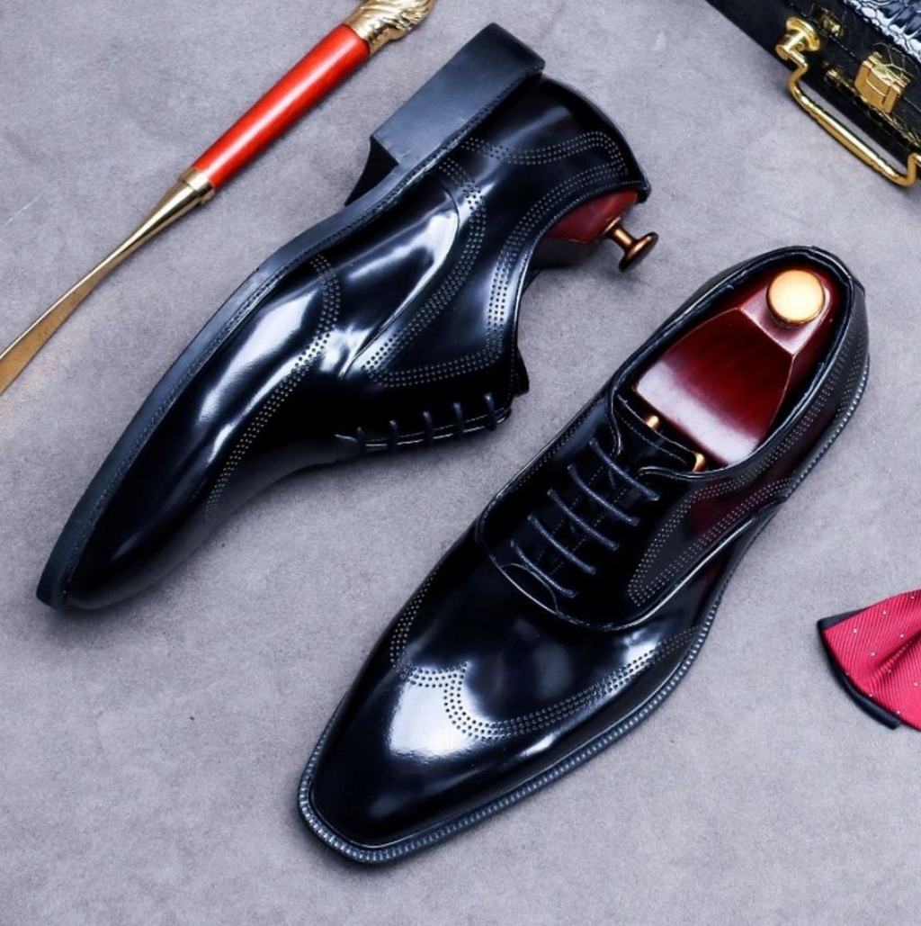Men’s Classic Square-Toe Business Dress Shoes – Elegant Formal Leather Footwear