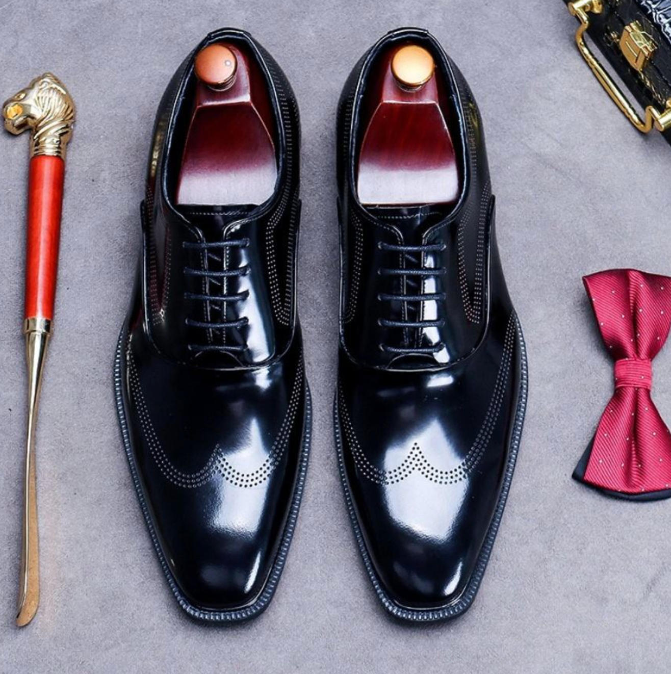 Men’s Classic Square-Toe Business Dress Shoes – Elegant Formal Leather Footwear