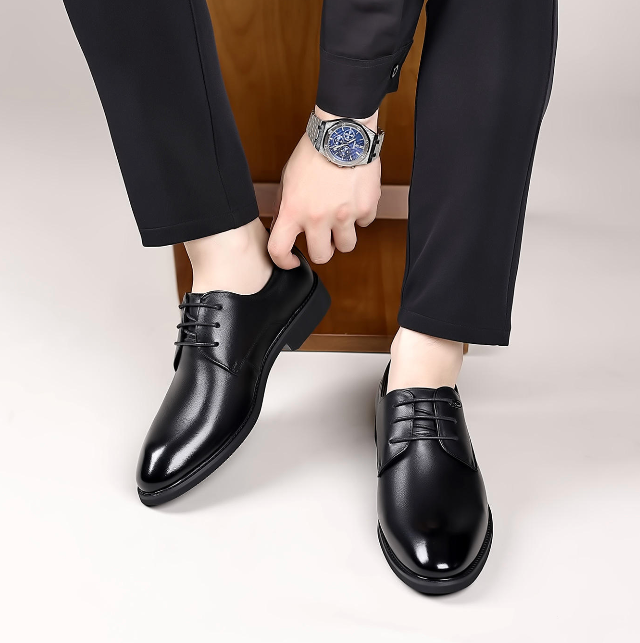 Men’s Genuine Leather Formal Dress Shoes – Classic Wedding & Business Oxfords