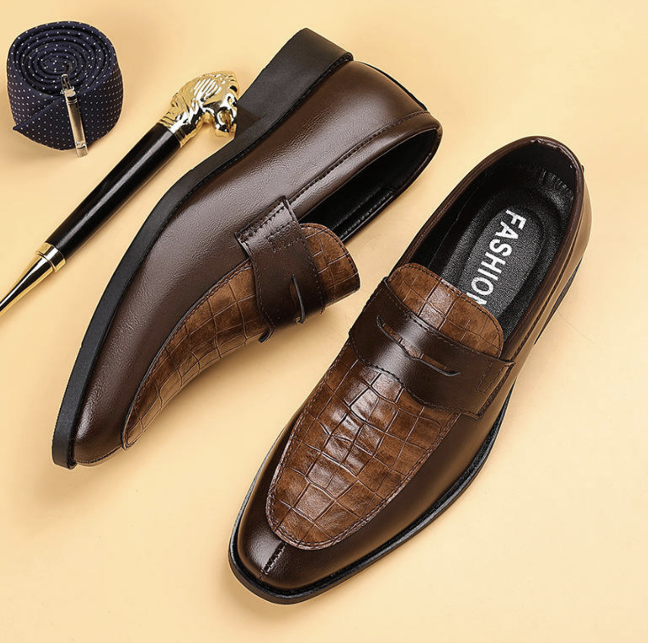 Men’s Classic PU Lace-Up Dress Shoes – Elegant Business & Casual Footwear