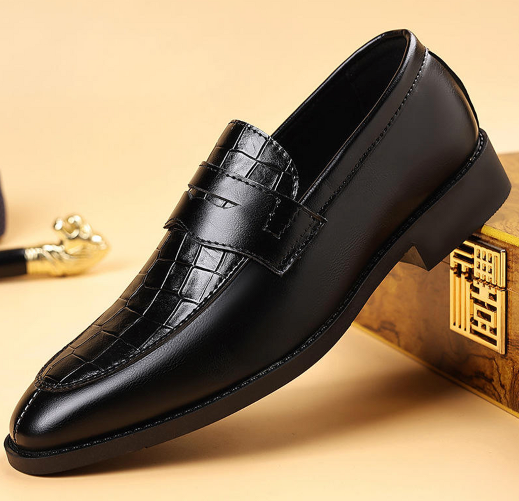 Men’s Classic PU Lace-Up Dress Shoes – Elegant Business & Casual Footwear