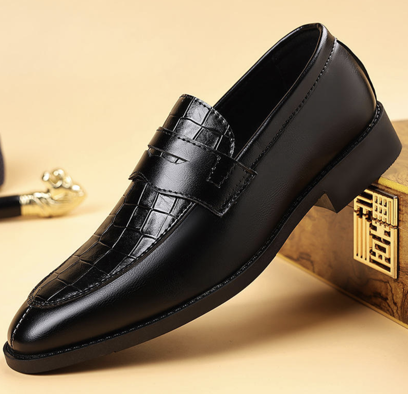 Men’s Classic PU Lace-Up Dress Shoes – Elegant Business & Casual Footwear
