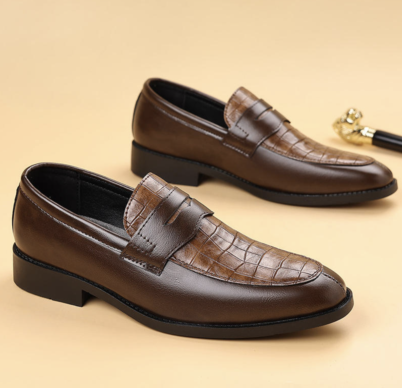 Men’s Classic PU Lace-Up Dress Shoes – Elegant Business & Casual Footwear