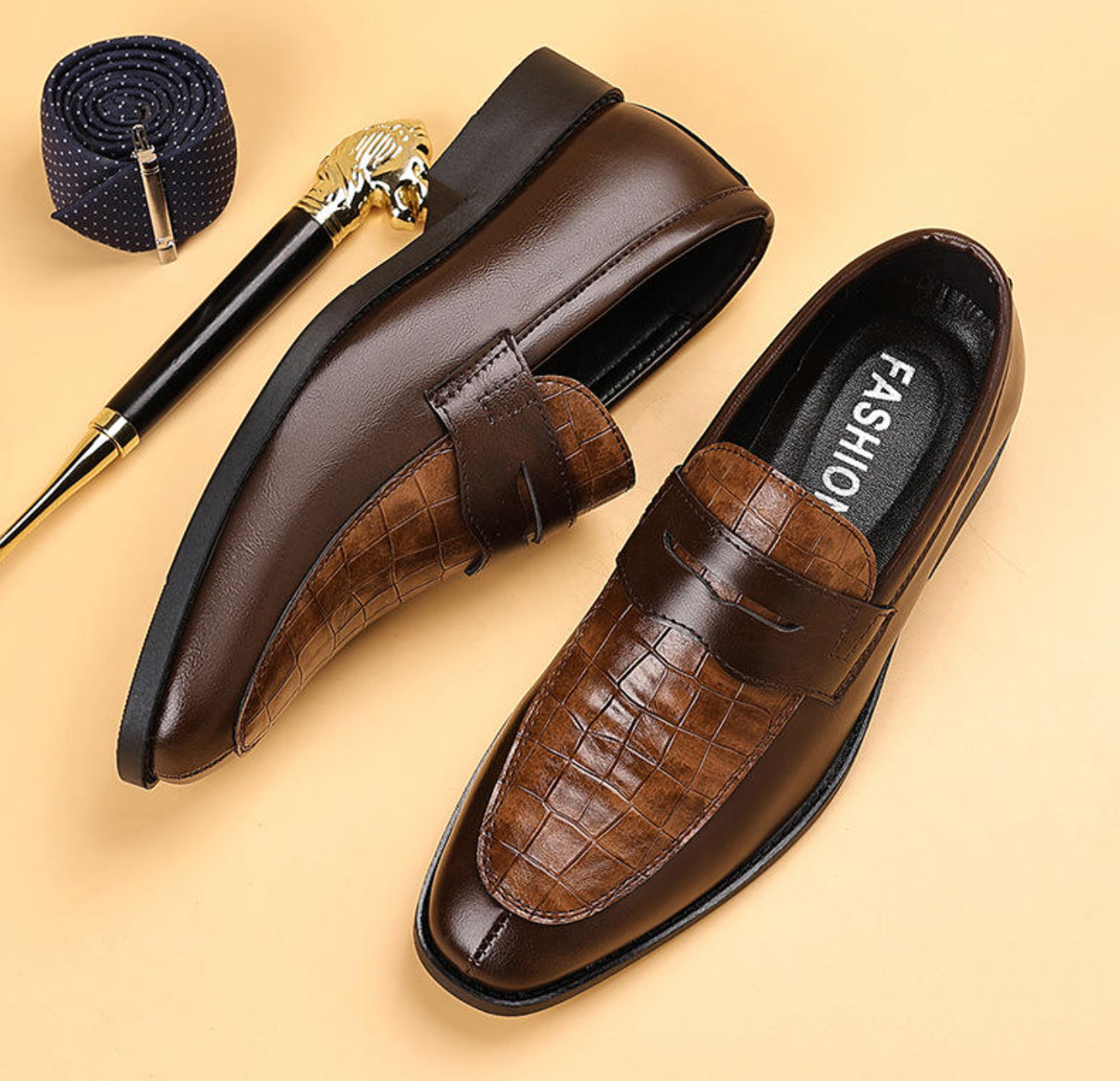 Men’s Classic PU Lace-Up Dress Shoes – Elegant Business & Casual Footwear