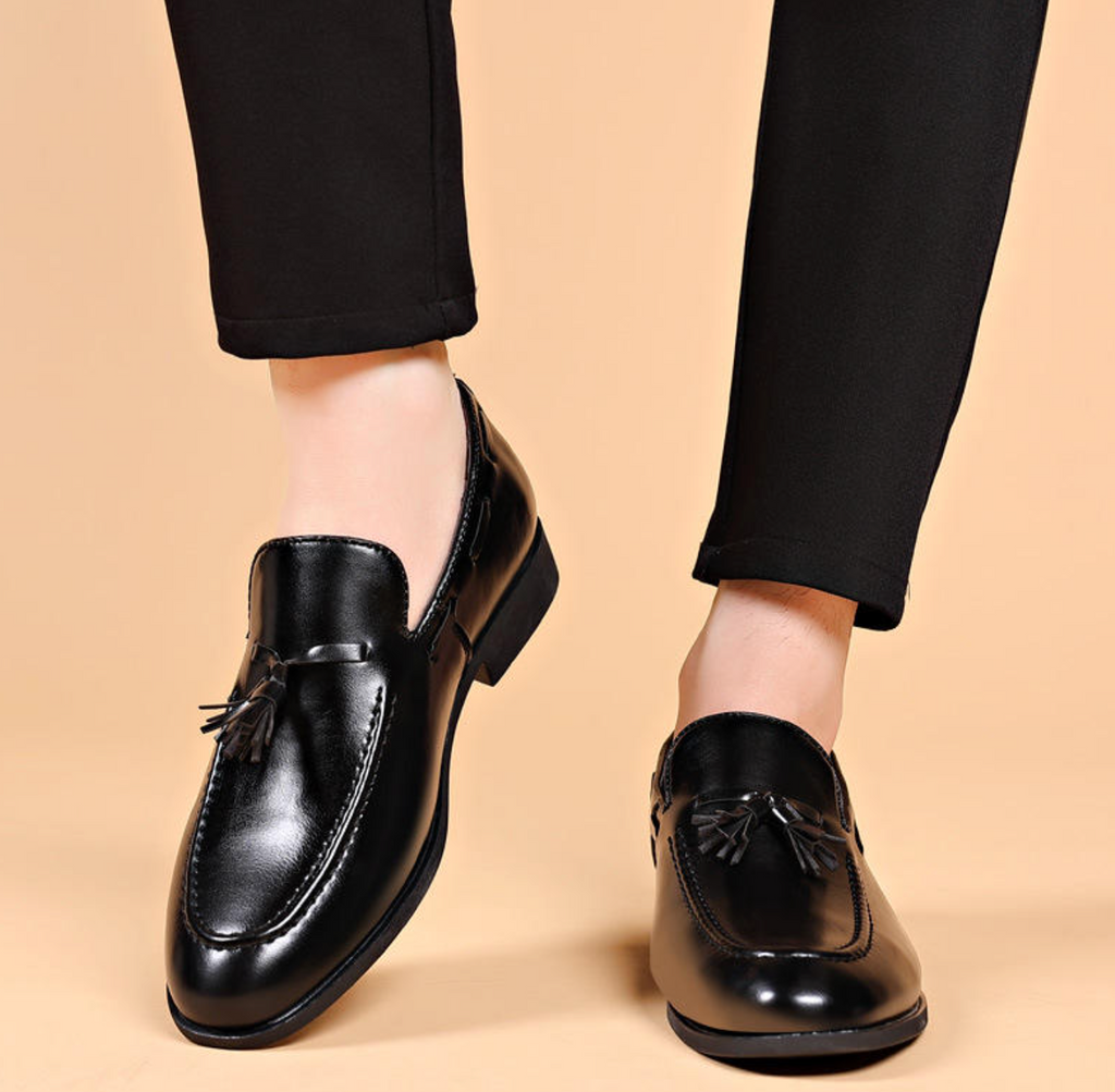 Men’s British Style Casual Leather Shoes – Classic Everyday Lace-Up Footwear
