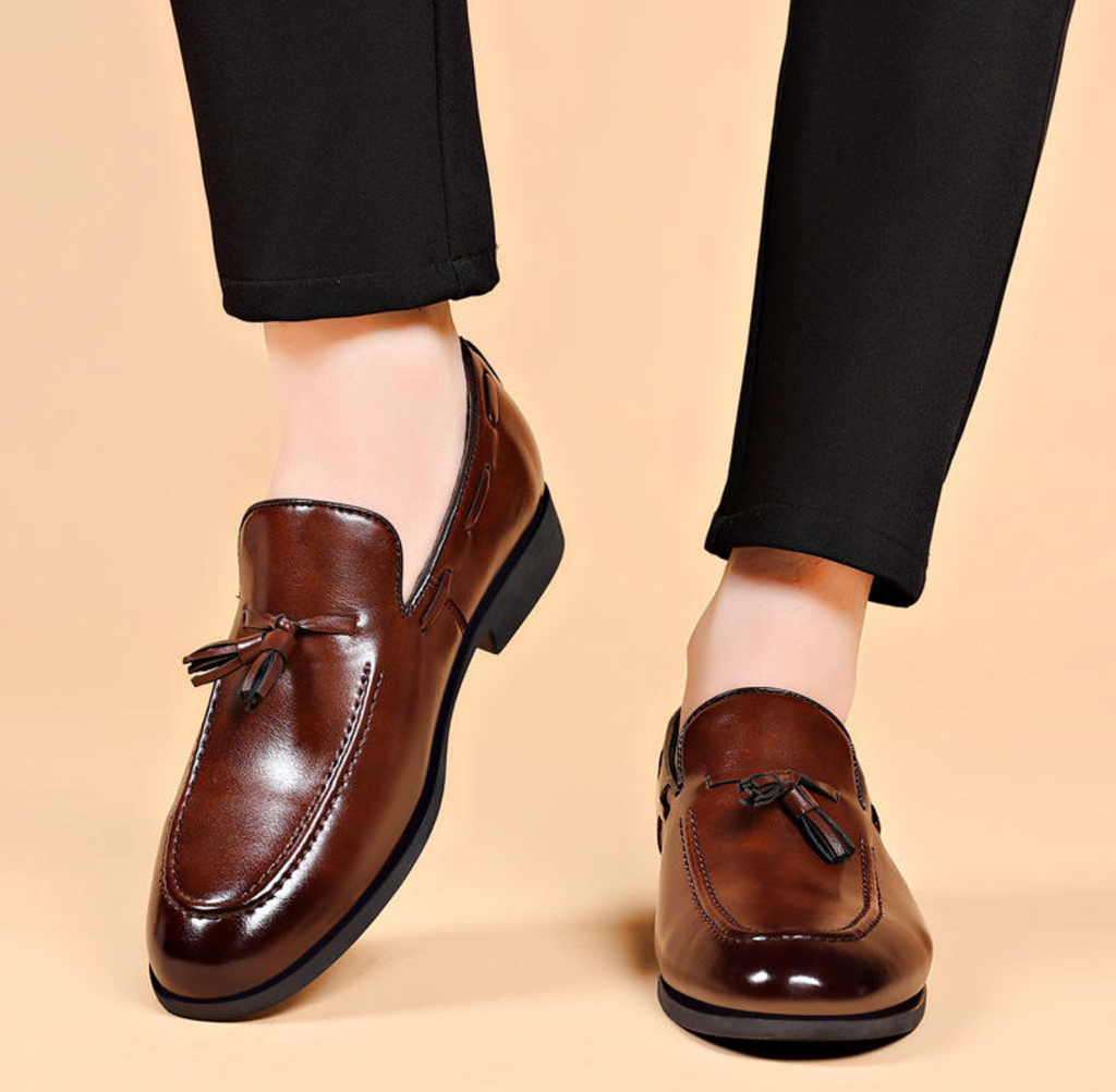 Men’s British Style Casual Leather Shoes – Classic Everyday Lace-Up Footwear