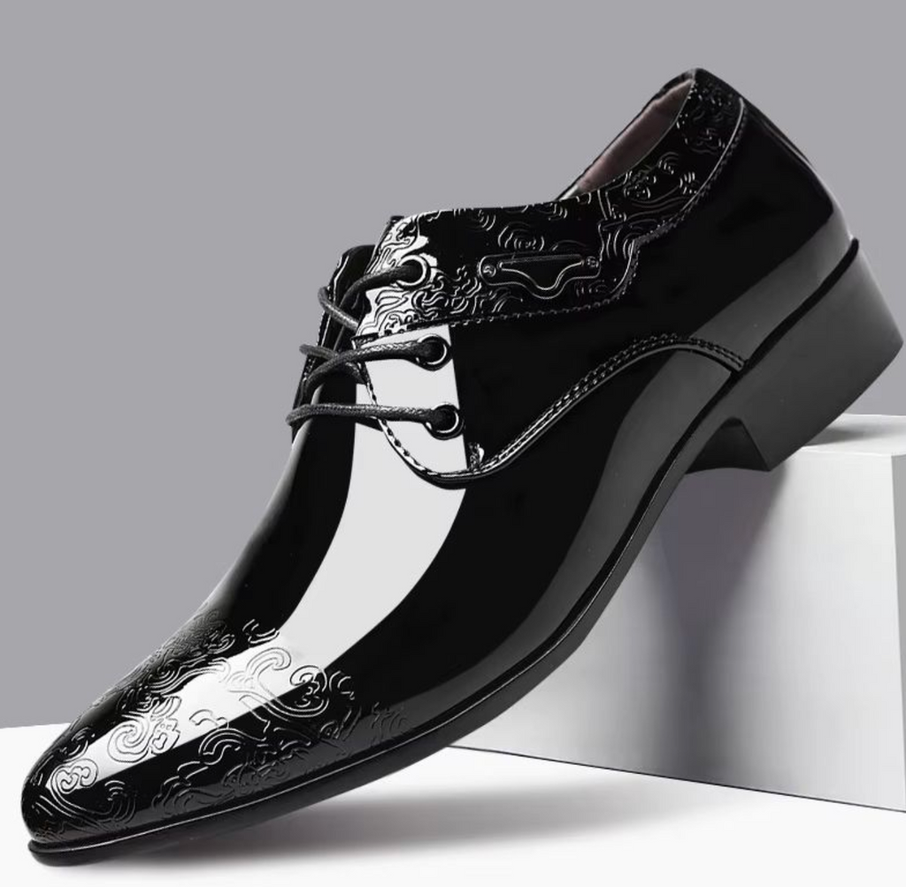Men’s Shiny Business Formal Dress Shoes – Elegant Classic Lace-Up Footwear